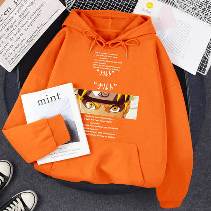 Hoodie For Men Naruto Manga Print Warm Clothing Cartoons Fleece Streetwear Fashion Fleece Swearshirt Personality Oversize Hoody