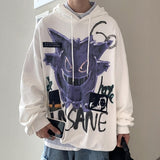 Autumn Winter New Devil Hoodie Men Fashion Casual Hoodies Loose Fleece Hip Hop Streetwear Men's Sweatshirt Anime Clothes