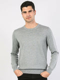 Colins Men Regular Fit Grey Heather SweatersMen's sweater fashion sweater outerwear,CL1023186