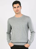 Colins Men Regular Fit Grey Heather SweatersMen's sweater fashion sweater outerwear,CL1023186