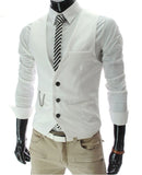 2021New Arrival Dress Vests For Men Slim Fit Mens Suit Vest Male Waistcoat Gilet Homme Casual Sleeveless Formal Business Jacket